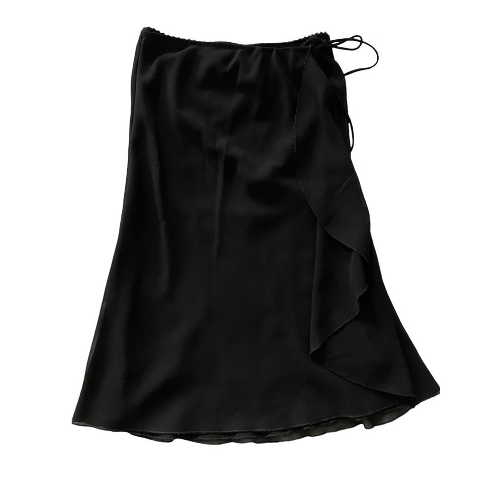 Black lined sheer layered skirt by Mystic